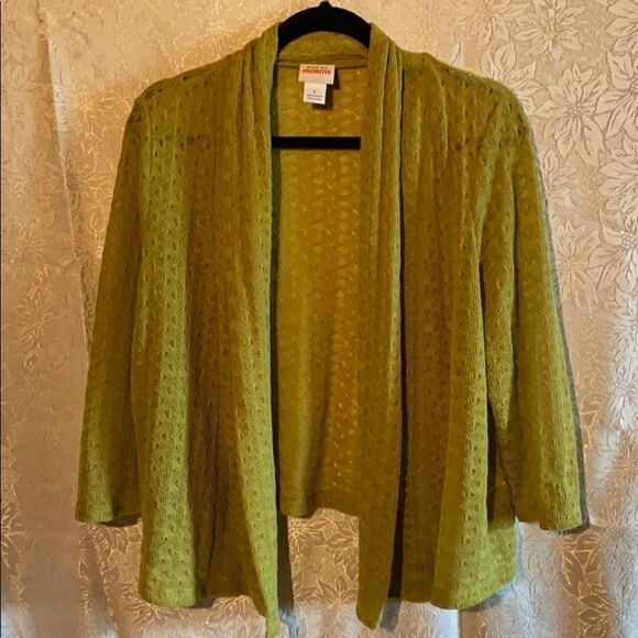 Ruby Rd. open front moss green cardi - Picture 2 of 7
